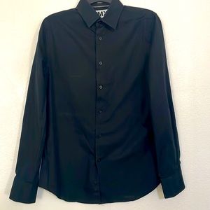 1MX Express Classic, Solid, Cotton, Black Dress Shirt in Excellent Condition.